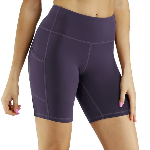 BALEAF Womens 7 Inches Long Compression Running Yoga Spandex Shorts Workout Back Pockets 